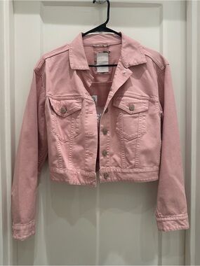 NWT Loveshackfancy x GAP Women’s Cropped Pink Denim Jacket